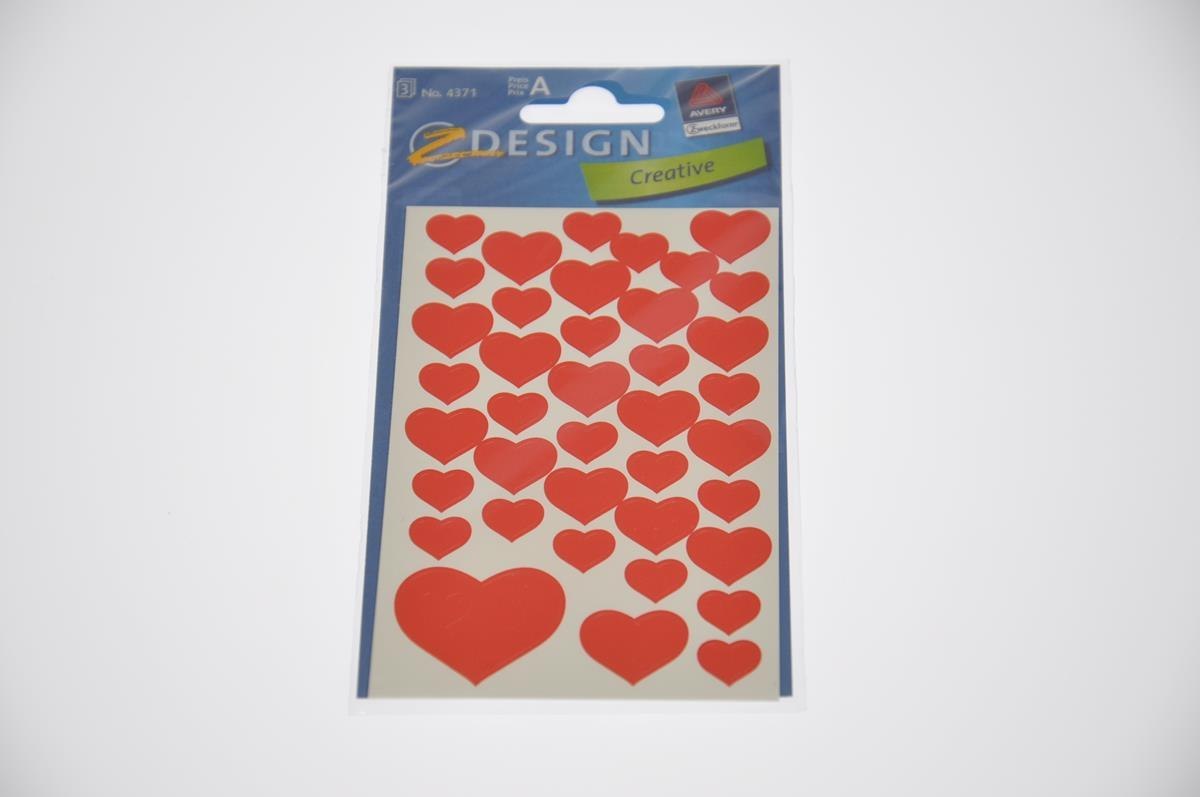 STICKERS 8X16CM HEARTS ZWECKFORM 4371